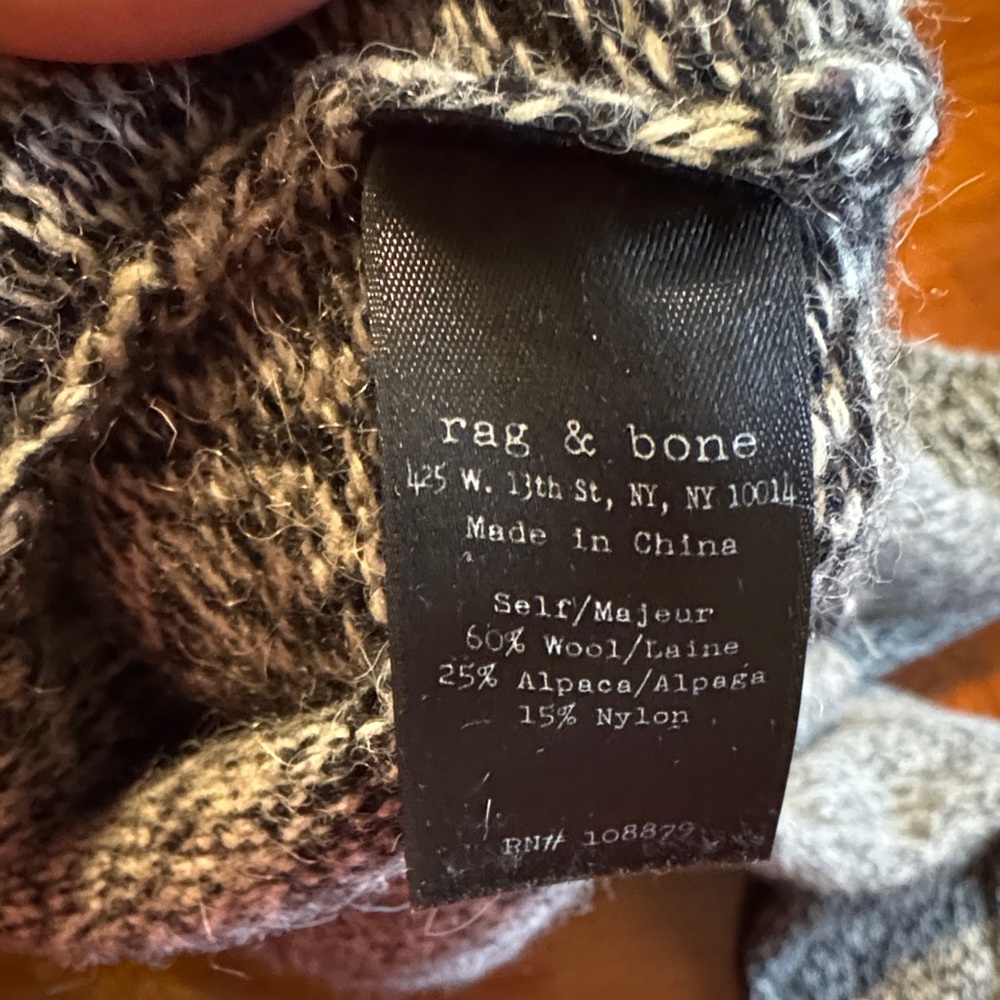 rag & bone Women's Gray and Black Crew Neck Sweater - Picture 5 of 6